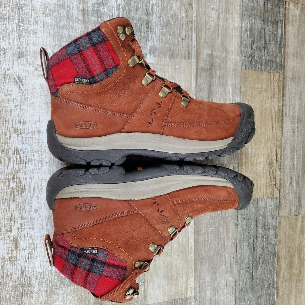 Keen Kaci III Winter‎ Womens Hiking Boots Sz 10 Tortoise Shell Red Waterproof